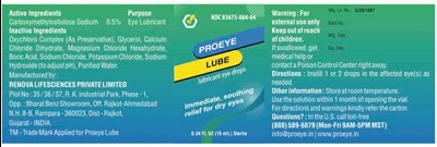 Proeye Lube Product Label - Proeye Lube Product Label